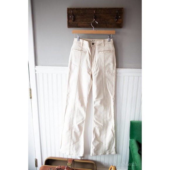 Free People Firecracker Flare Jeans Ivory 30 NEW - Picture 2 of 5